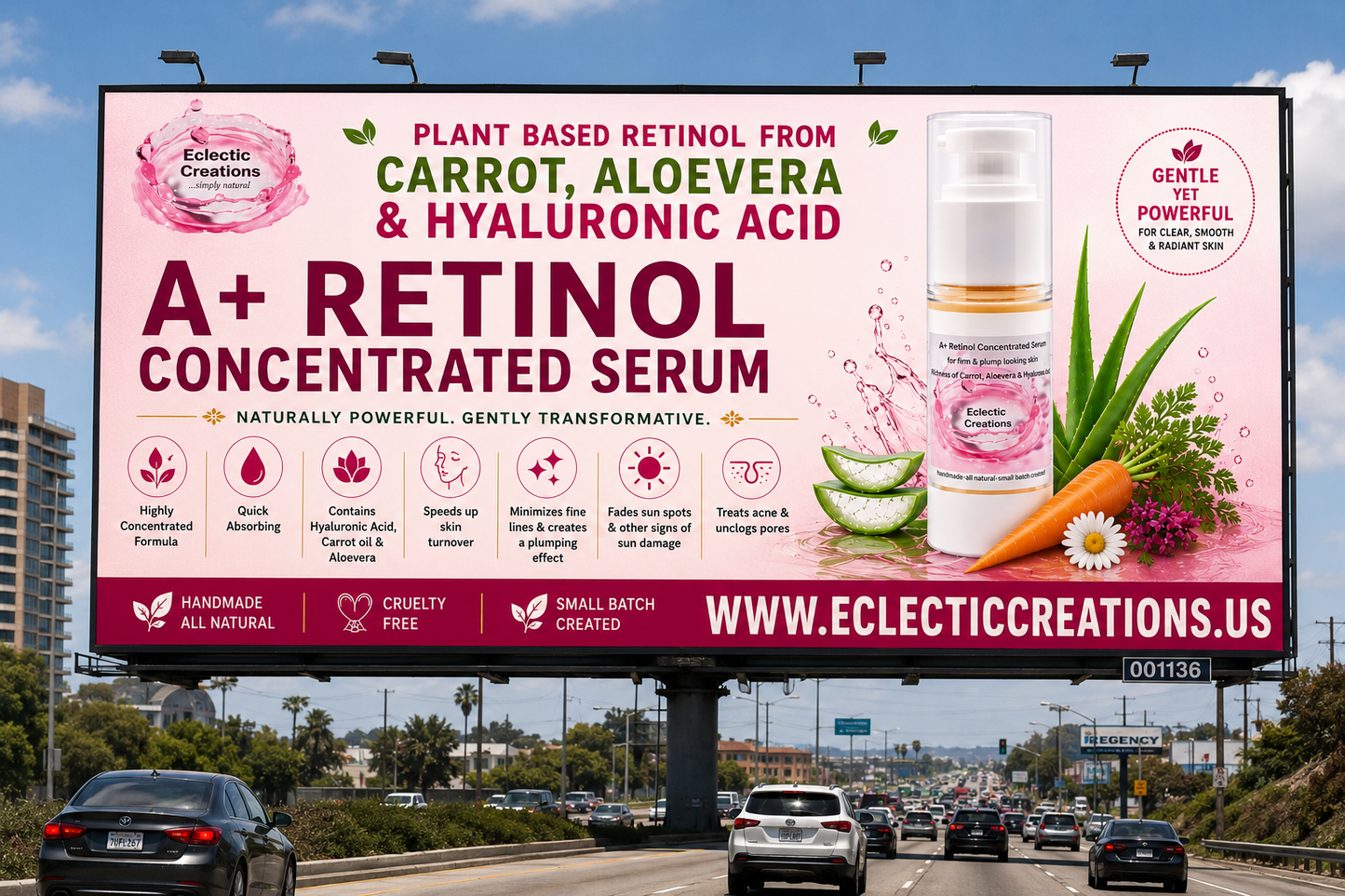 A+ Retinol Concentrated Facial Serum 1oz- Plant-Based Retinol Serum with Carrot Seed, Aloe & HA