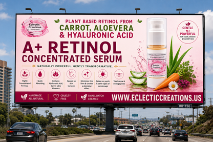 A+ Retinol Concentrated Facial Serum 1oz- Plant-Based Retinol Serum with Carrot Seed, Aloe & HA