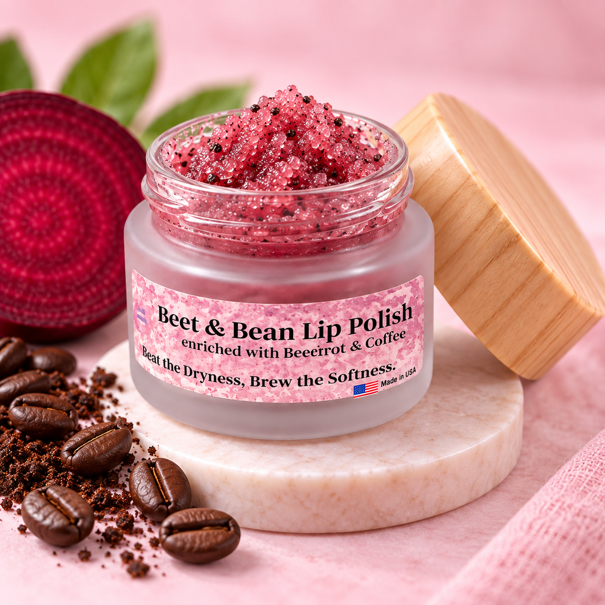 Beet and Bean Lip Polish (Scrub) 0.5 oz