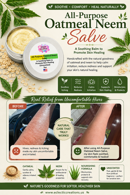 Oatmeal Neem All-Purpose Skin Salve (Unscented)