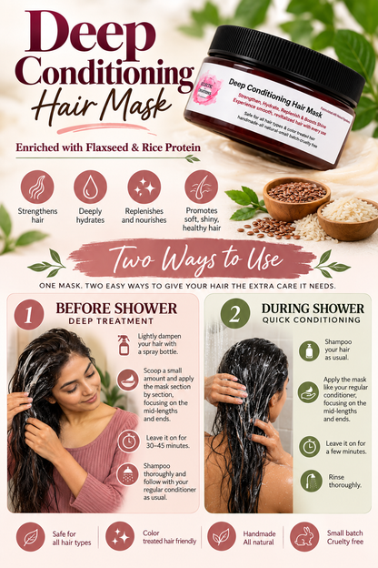 Deep Conditioning Hair Mask- Enriched with Flaxseed & Rice Protein