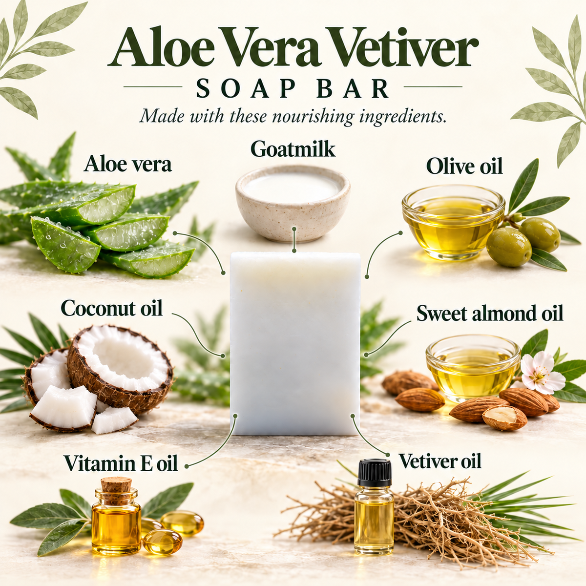 Aloevera Vetiver Soap Bar 4oz