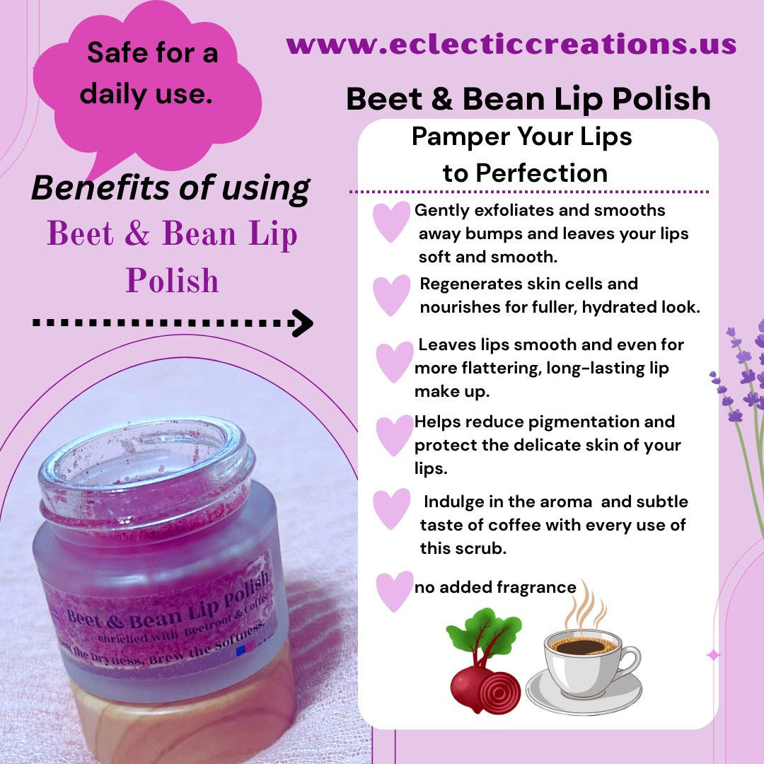 Beet and Bean Lip Polish (Scrub) 0.5 oz