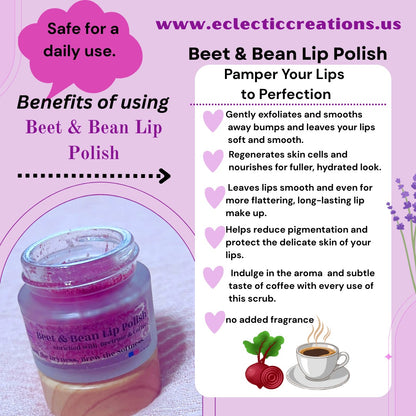 Beet and Bean Lip Polish (Scrub) 0.5 oz