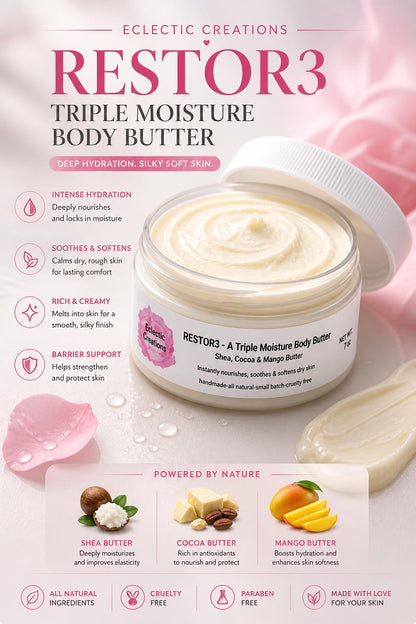 RESTOR3 Triple Moisture Body Butter 7oz