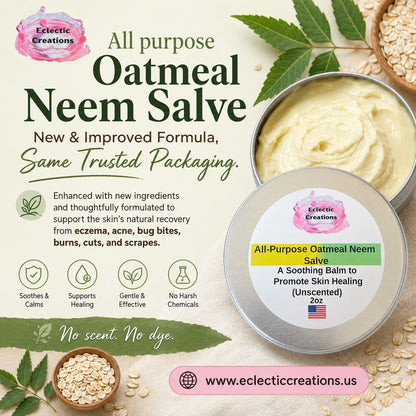 Oatmeal Neem All-Purpose Skin Salve (Unscented)