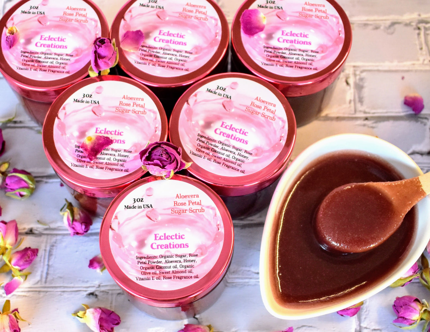 Aloevera Rose Petal Sugar Scrub 3oz